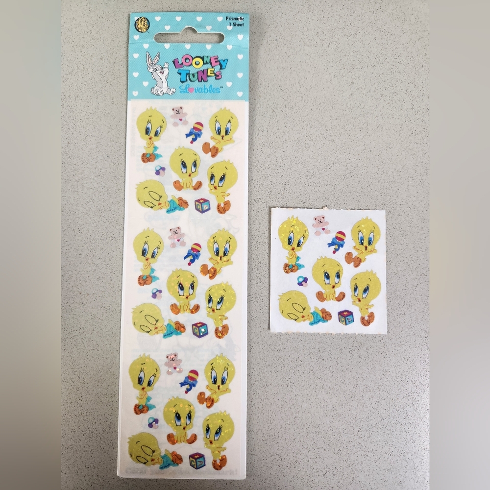 Vintage Sandylion Prismatic Looney Tunes Lovables Stickers Baby Tweety Bird